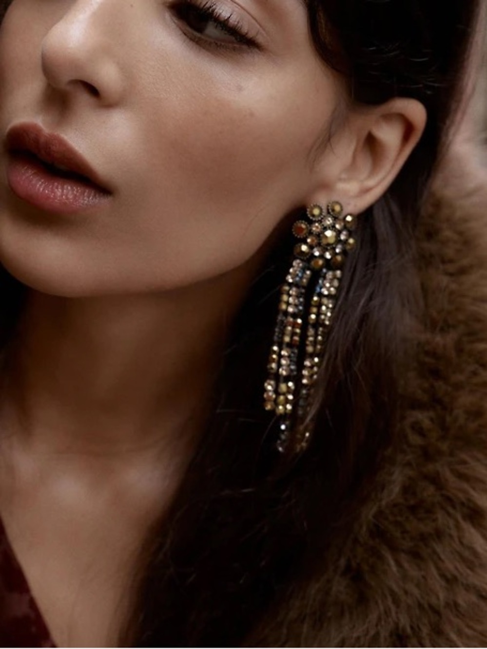 Zara Floral Crystal Drop Earrings
